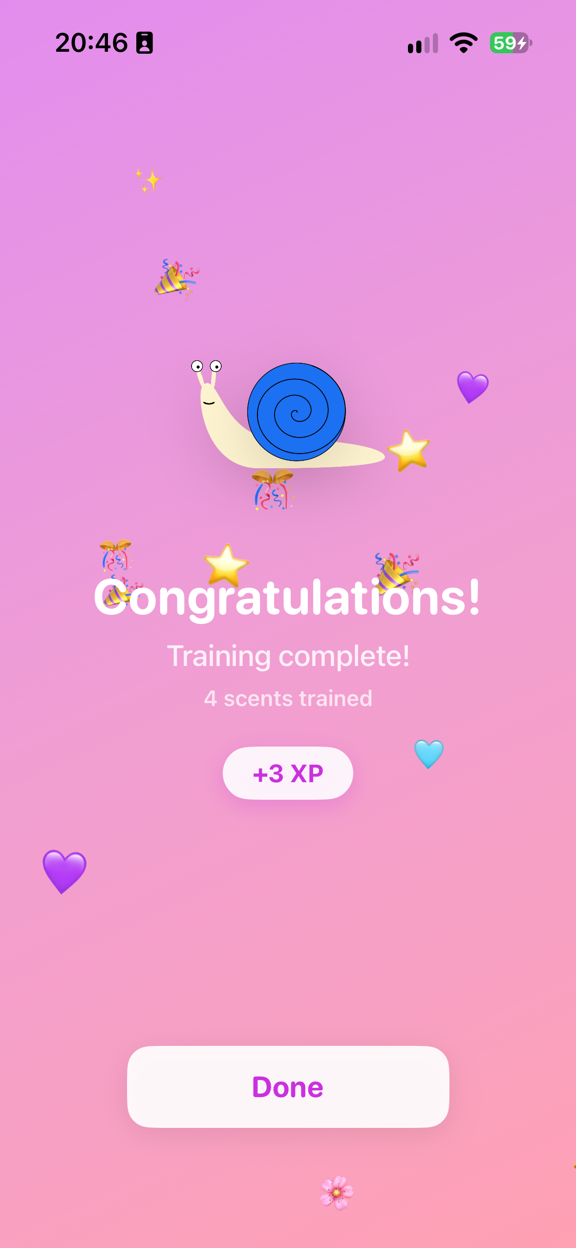 Completed smell-training session